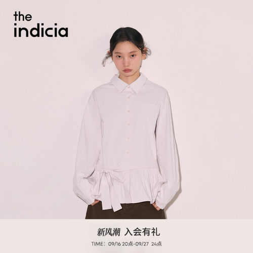 the indicia标记2026秋新款温柔显白淡粉花边下摆衬衫 L2C6CS248Z