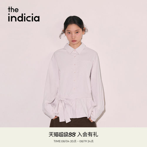 the indicia标记2026秋新款温柔显白淡粉花边下摆衬衫 L2C6CS248Z