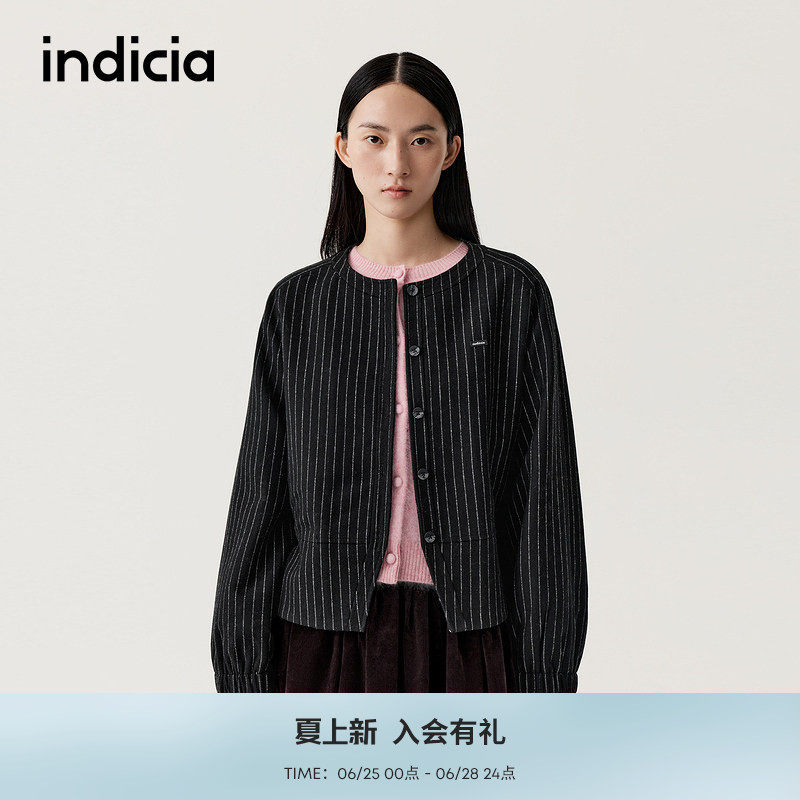 indicia标记2025冬新款复古优雅灯笼袖俏皮设计感短外套L2D5WT288
