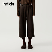 indicia标记商场同款 F2D5KZ565N 休闲裤 2025冬新款 复古时髦七分裤