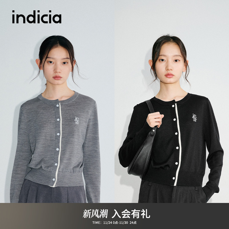 25年秋新款针织开衫外套indicia