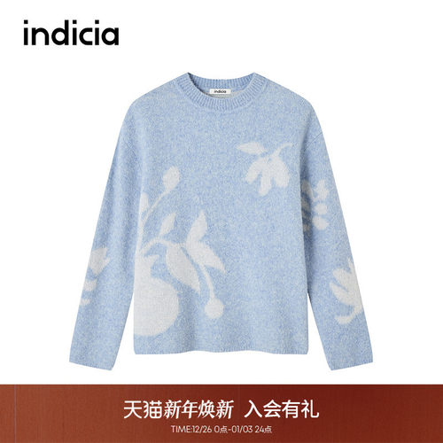 indicia标记商场同款慵懒风设计感宽松套头针织毛衫F2D4MS741C