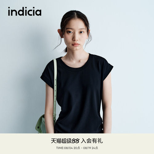 indicia标记夏季新款短款修身显瘦t恤基础款百搭极简风L2B5TX073