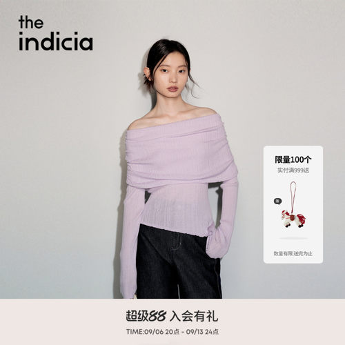 the indicia标记2026秋季新款雾面香芋紫氛围感针织衫 L2C6ZZ209Z