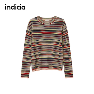 条纹设计俏皮针织衫 新款 F2D5ZZ514F 2025冬季 indicia标记商场同款