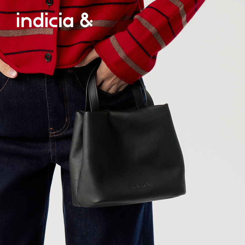 indicia&标记单肩斜挎手提包柔软真牛皮中号通勤显气质AF2C5BP112