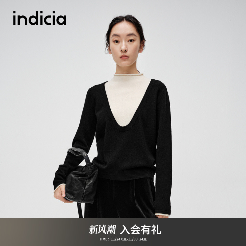 标记针织假两件indicia