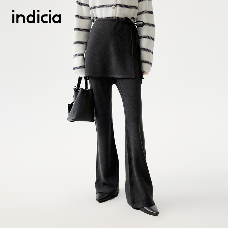 indicia标记直筒微喇屁帘休闲裤