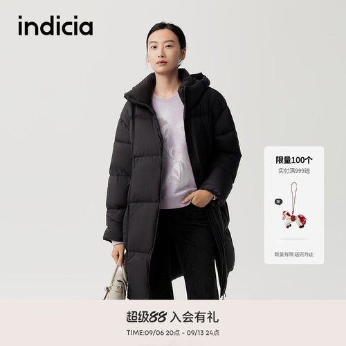 indicia标记长款羽绒服