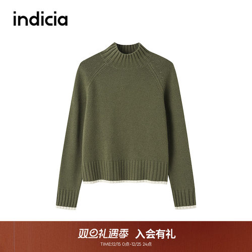 indicia标记商场同款25春新款简约休闲百搭插肩袖毛衫F2D4MS783N