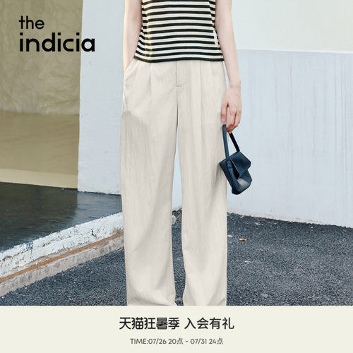 the indicia标记2026夏季新款温柔百搭慵懒阔腿休闲裤 L2B6KZ187Z