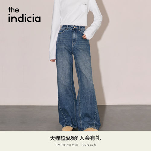 the indicia标记2026秋季新款复古做旧水洗阔腿牛仔裤 L2C6NK217Z