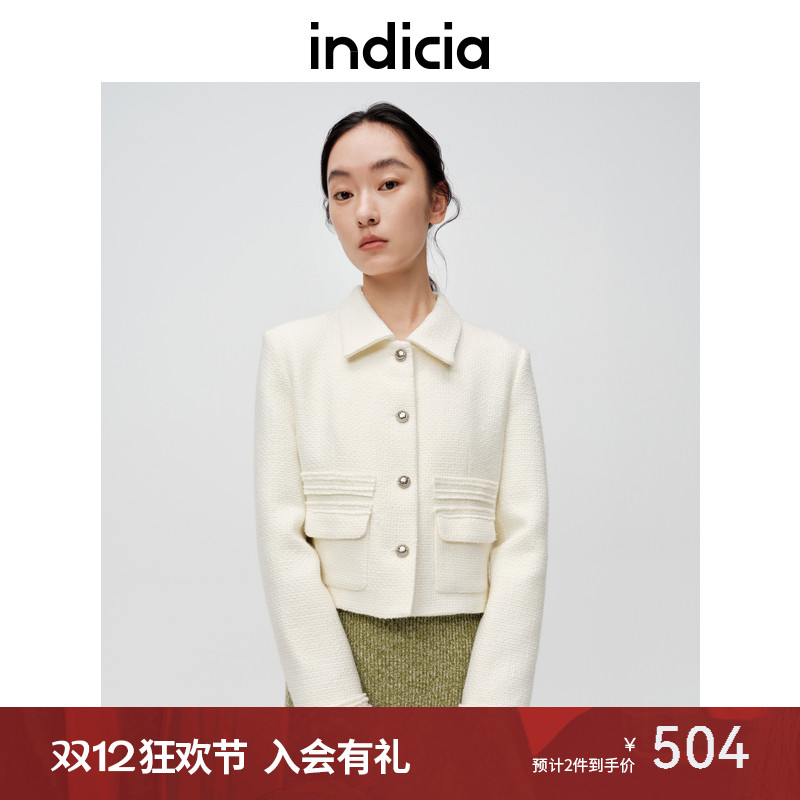 明星同款indicia短款外套小香风
