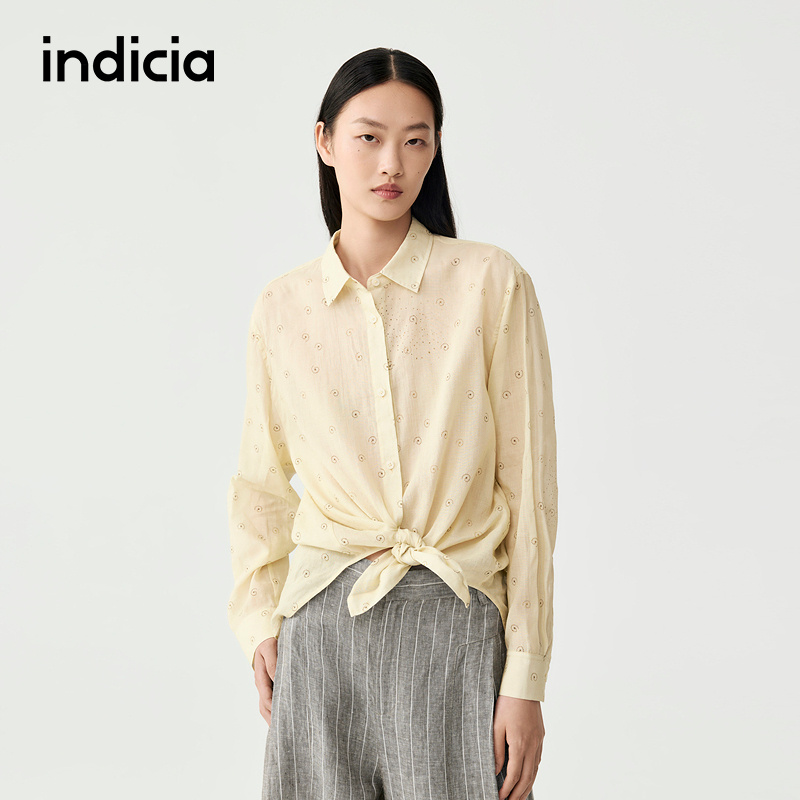 indicia标记商场同款2025秋新款宽松慵懒风设计感衬衫F2C5CS345F