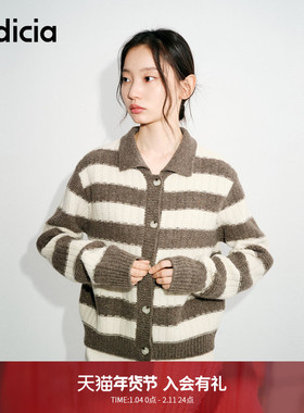 indicia标记25冬新款随性慵懒风高级感柔软绵羊毛开衫L2D4KS206