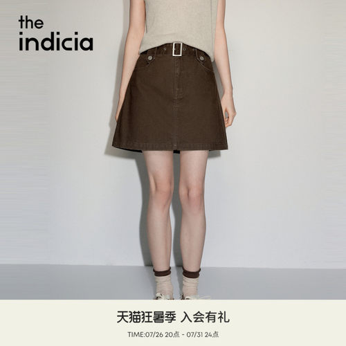 the indicia标记2026秋新款复古深咖氛围感半身裙A字裙L2C6QZ200Y