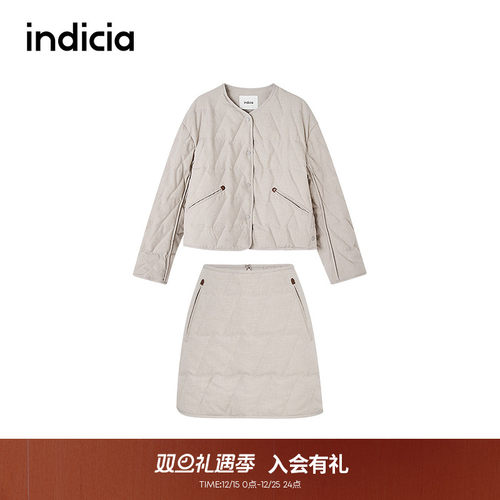 indicia标记商场同款宽松羽绒服轻薄气质短款半裙套装F2D4TZ748F