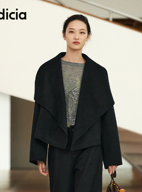 【秀场同款】indicia标记2025冬优雅气质时髦翻领大衣 F2D5DY470F