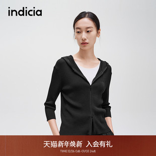 针织开衫 简约慵懒风气质帽衫 6B405KS272N 秋季 indicia标记商场同款