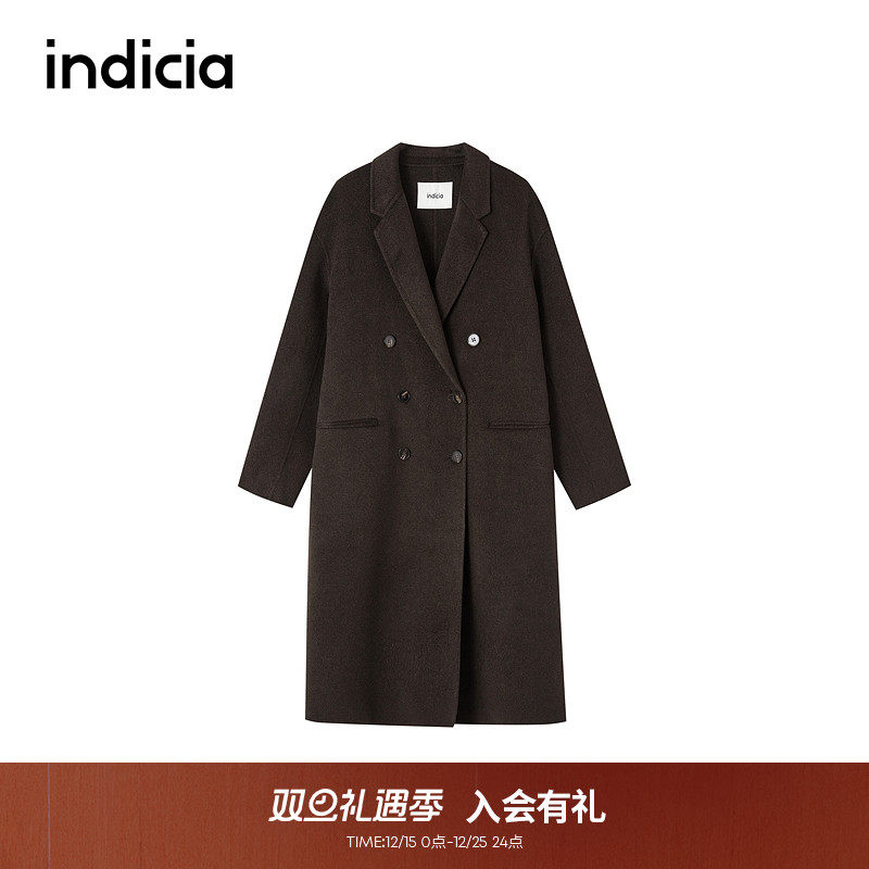 indicia标记山羊绒长款大衣