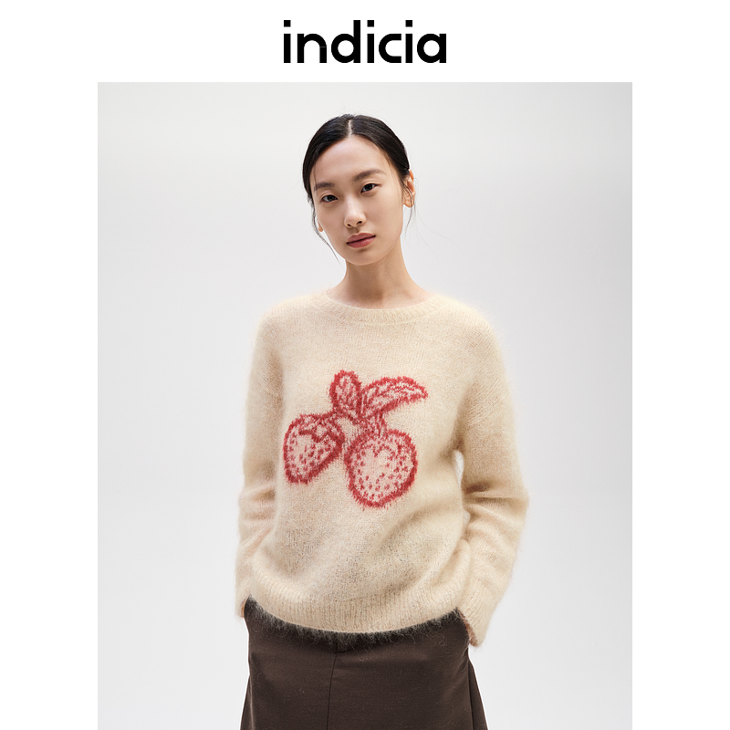 indicia标记舒适马海毛毛衫