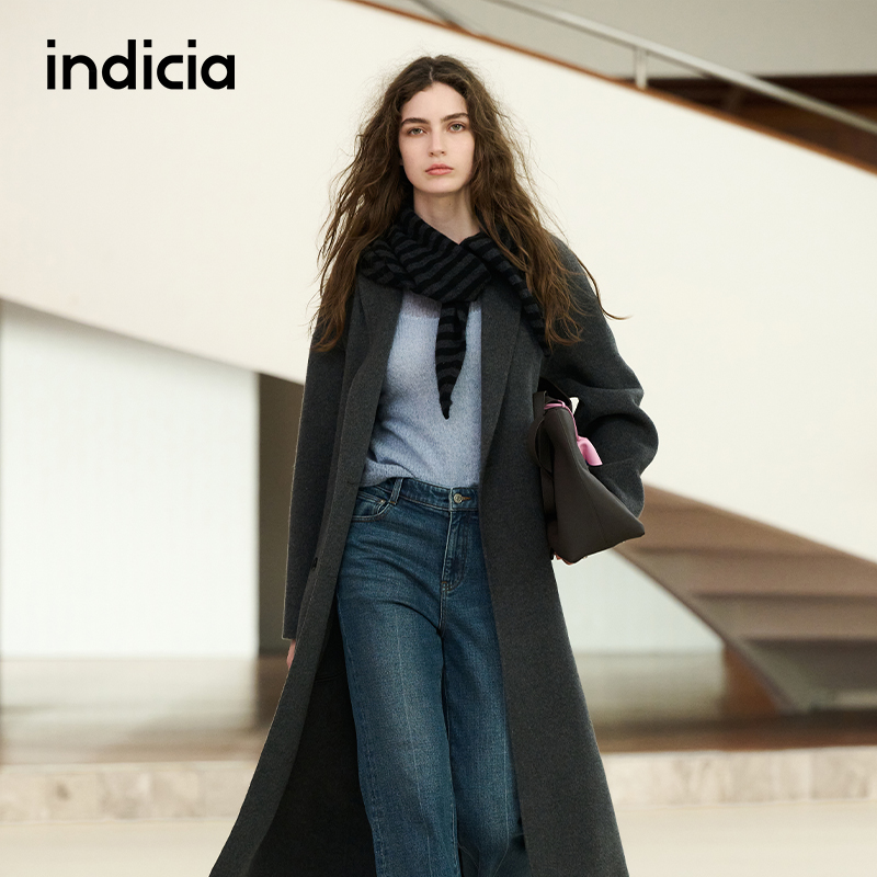 indicia标记羊毛羊绒大衣