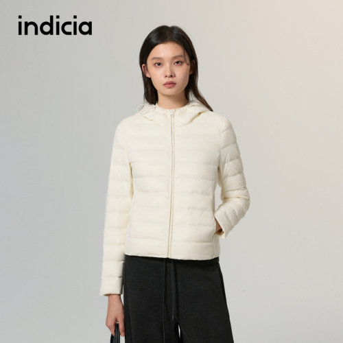 indicia标记商场同款2026冬季新款连帽轻薄短款羽绒服F2D6YR538C