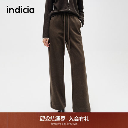 indicia标记商场秋冬休闲运动直筒裤百搭基础显瘦长裤 F2D4KZ772F