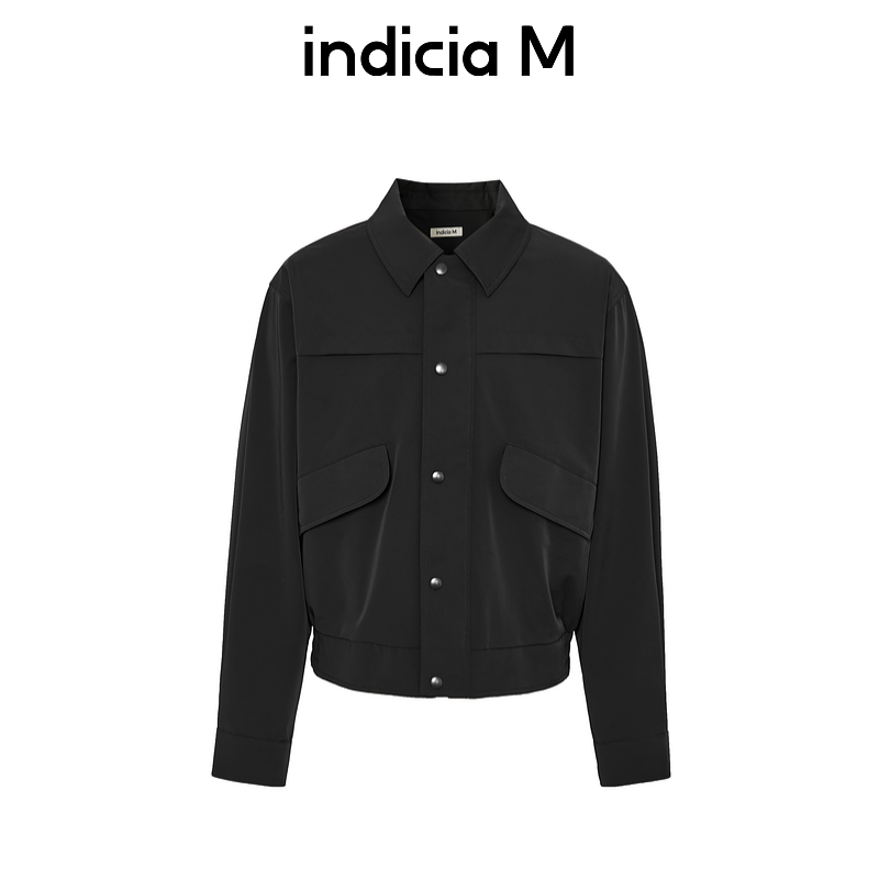 indiciaM标记男装黑色拉链外套男春季新款通勤夹克 M6A410WT004