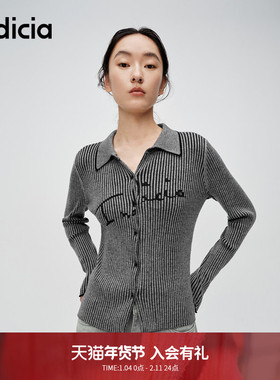 indicia标记商场同款早春字母装饰提花极简风针织毛衫6A401KS005F