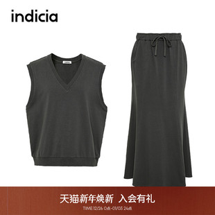 舒适背心半身裙F2C4TZ464N 套装 indicia标记商场同款 夏秋简约时尚