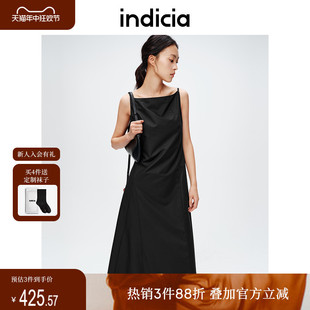 新款 indicia标记夏季 简约吊带连衣裙舒适打底小黑裙女C6A404LQ032