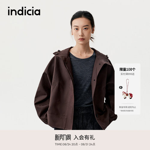 indicia标记美式复古连帽夹克
