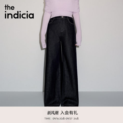 the indicia标记2026秋新款设计感高腰阔腿直筒牛仔裤 L2C6NK202Z