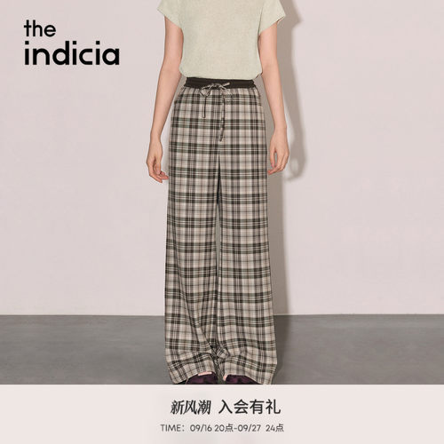 the indicia标记2026秋新款美式学院风复古咖格休闲裤 L2C6KZ238Y