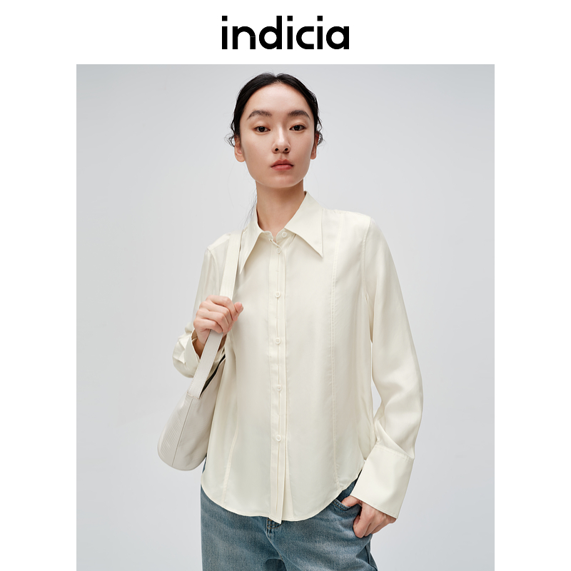 indicia标记设计感桑蚕丝衬衫