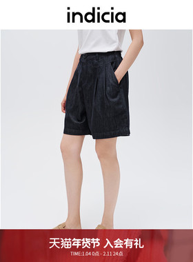 indicia标记商场同款春夏简约通勤风百搭舒适休闲短裤 F2C4DK421N
