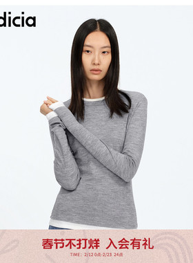 indicia标记商场同款25春新款简约百搭款撞色针织衫F2A5ZZ041F