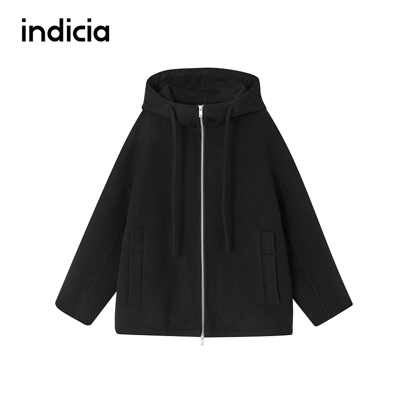 indicia标记100%绵羊毛大衣