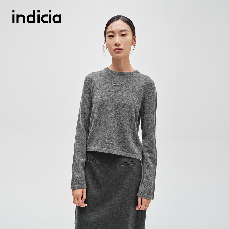 indicia标记简约文艺风羊绒衫