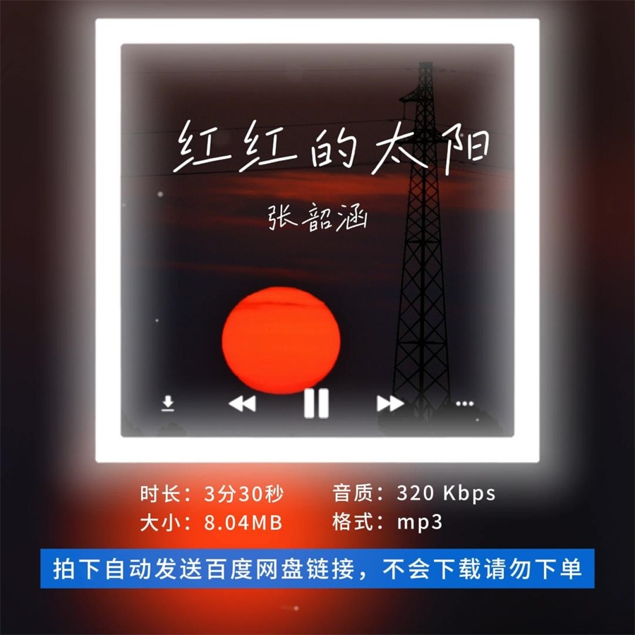 【淘淘伴奏】B1573张韶涵 红红的太阳 live版伴奏 无人声