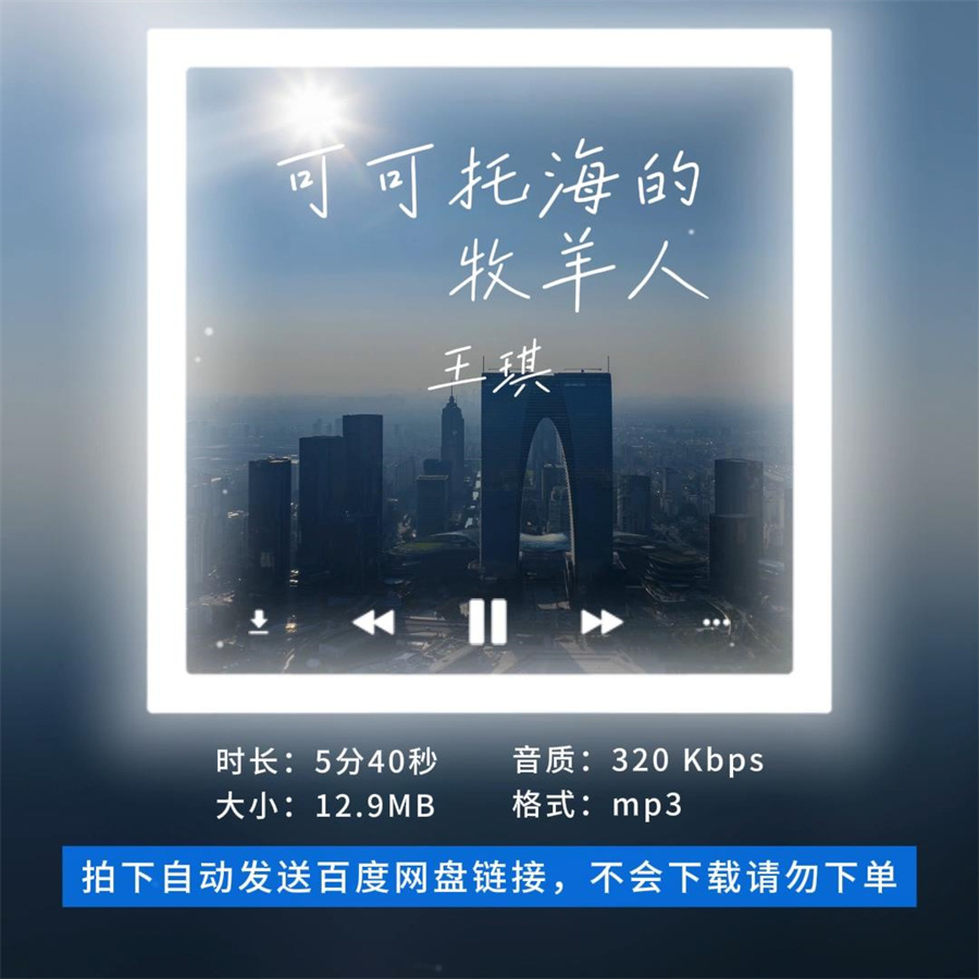 【淘淘伴奏】B1457王琪 可可托海的牧羊人 原版伴奏 带和声