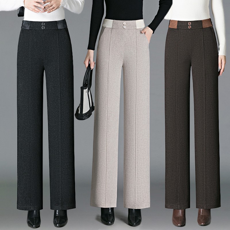 【容专属】经典欧洲钻石澳毛高密拼皮时髦奢版可水洗显瘦窄版筒裤