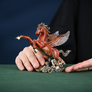 彩铜小飞马摆件家居办公室桌面装饰铜马工艺品创意开业小礼品