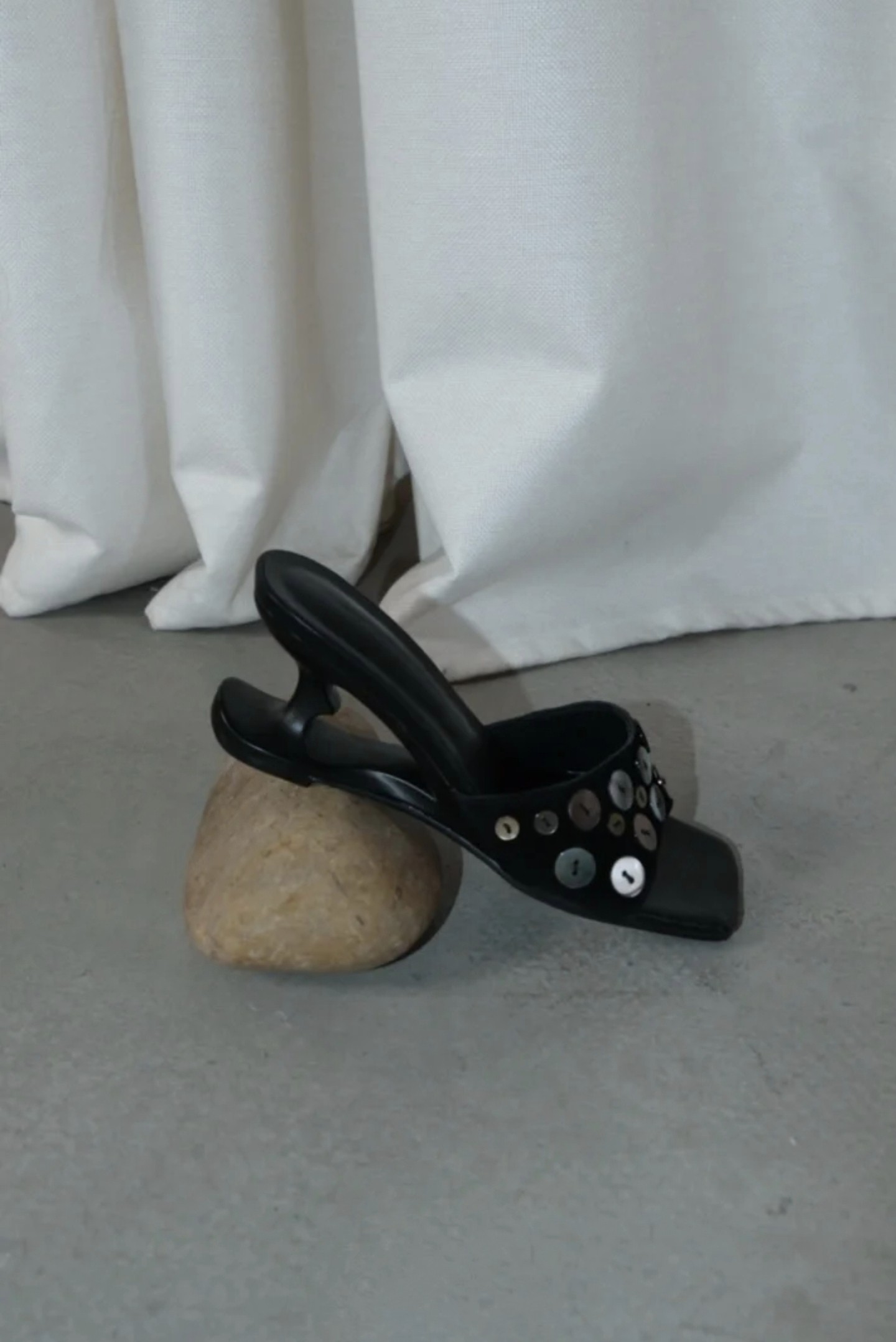 thumbnail for KA Kobayashi women's shoes niche design new straight with open toe square toe heightened sandals women's versatile sequined sandals