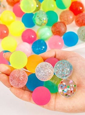 25mm彩色透明弹力球 儿童创意浮水实心弹跳球扭蛋机弹弹球小礼品