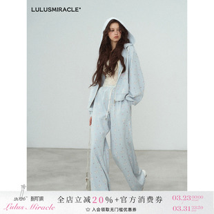 套装 甜美少女感印花连帽拉链卫衣外套卫裤 精灵画 LulusMiracle