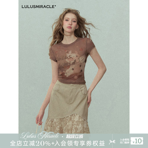 百搭小众玩偶短袖氨纶休闲风短袖