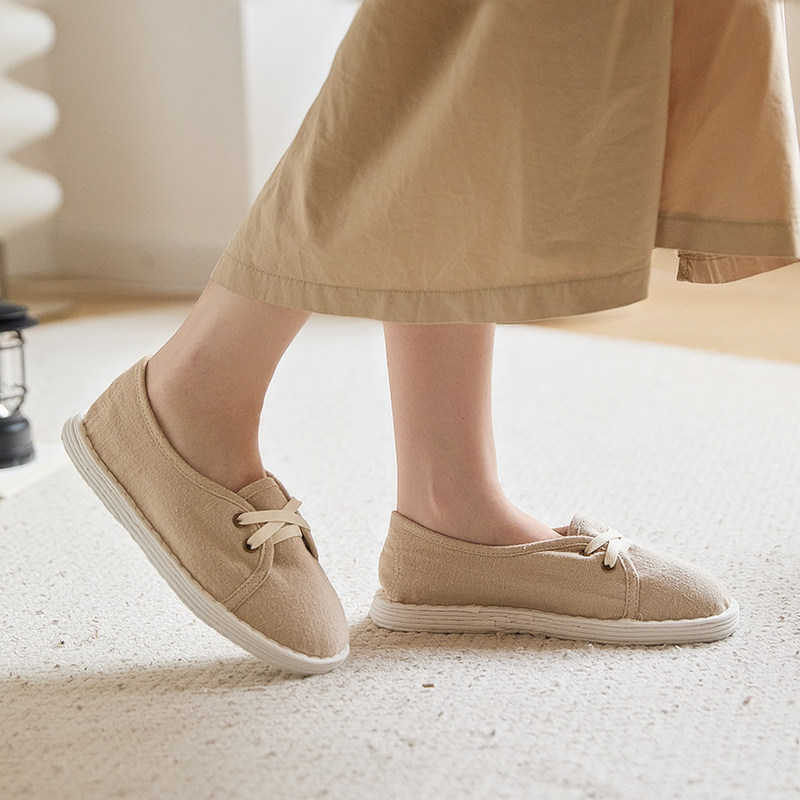 手针巧千层底手工布鞋女款夏季透气休闲鞋平底开车鞋时尚系带潮流,女鞋,浅口单鞋,淘宝优惠券,粉丝福利购,淘宝优惠卷