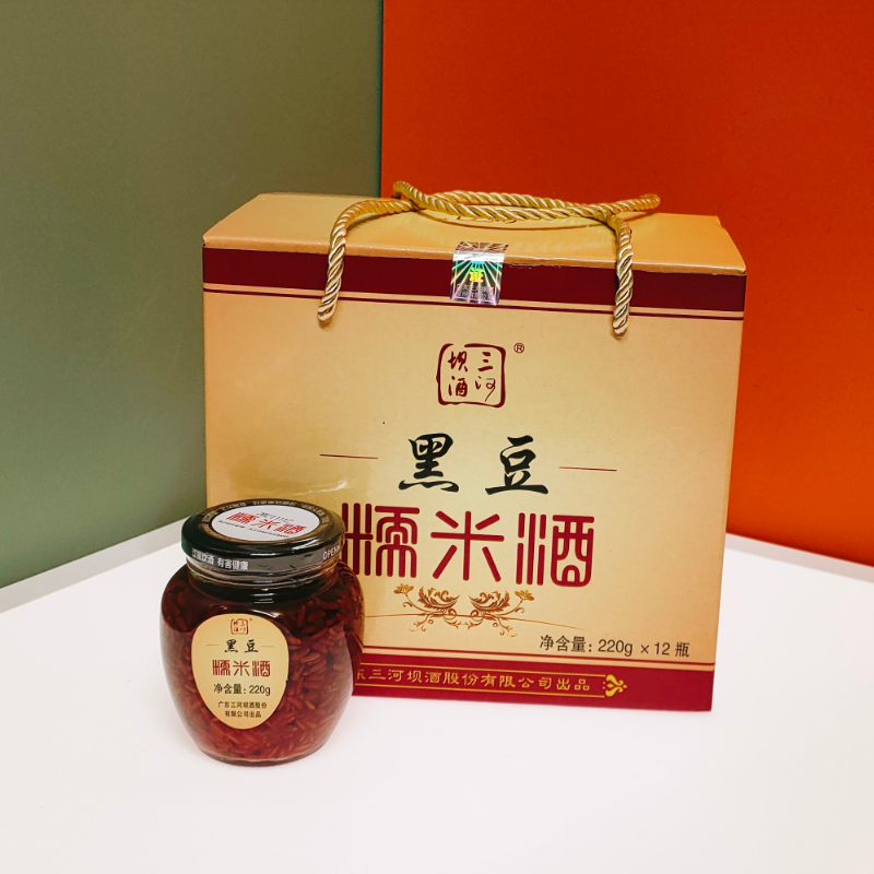 三河坝黑豆糯米酒220g*1瓶酒糟娘酒梅州客家特产红酒糟酒曲月子
